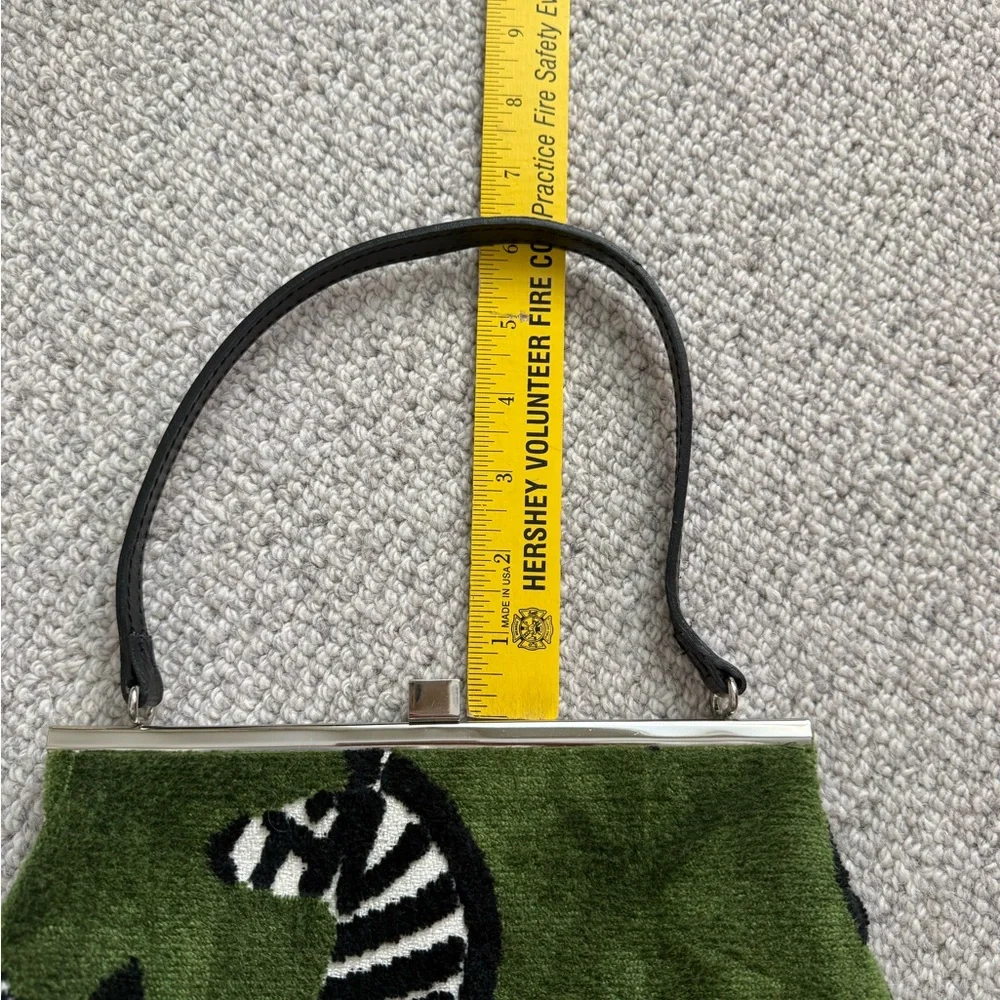 Stunning Green Zebra Chenille Top-Handle Women’s Bag NWT - Picture 7 of 10